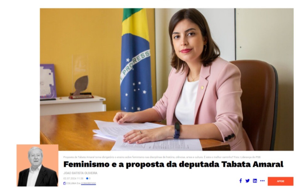 Feminismo e a proposta da deputada Tabata Amaral